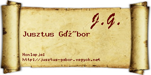 Jusztus Gábor névjegykártya